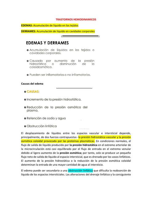 Trastornos Hemodinámicos 