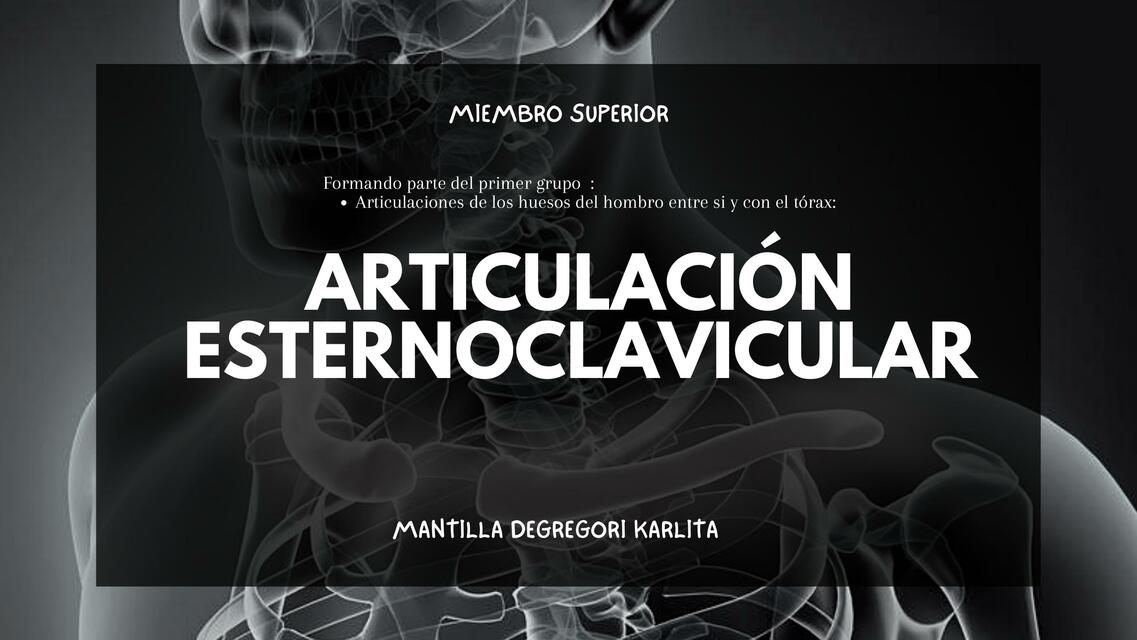 Articulación Esternoclavicular 