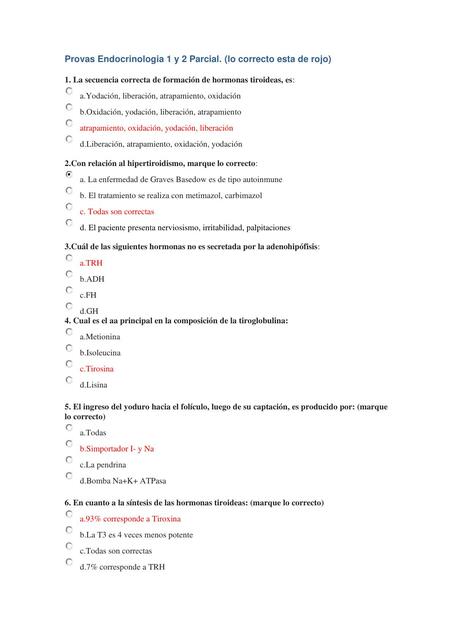 Provas Endocrinologia 1 y 2 Parcial