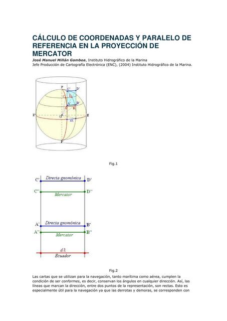 Cálculo de Coordenadas y Paralelo de Referencia en la Proyección de Merctor
