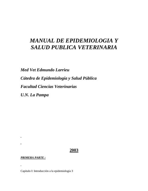 Manual de Epidemiología y Salud Pública Veterinaria