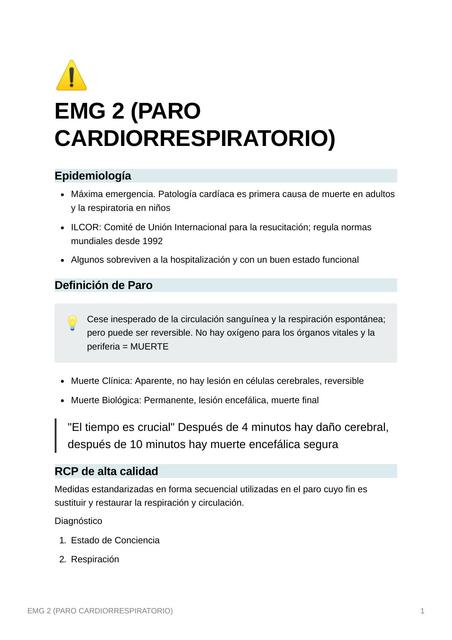 Paro Cardiorrespiratorio