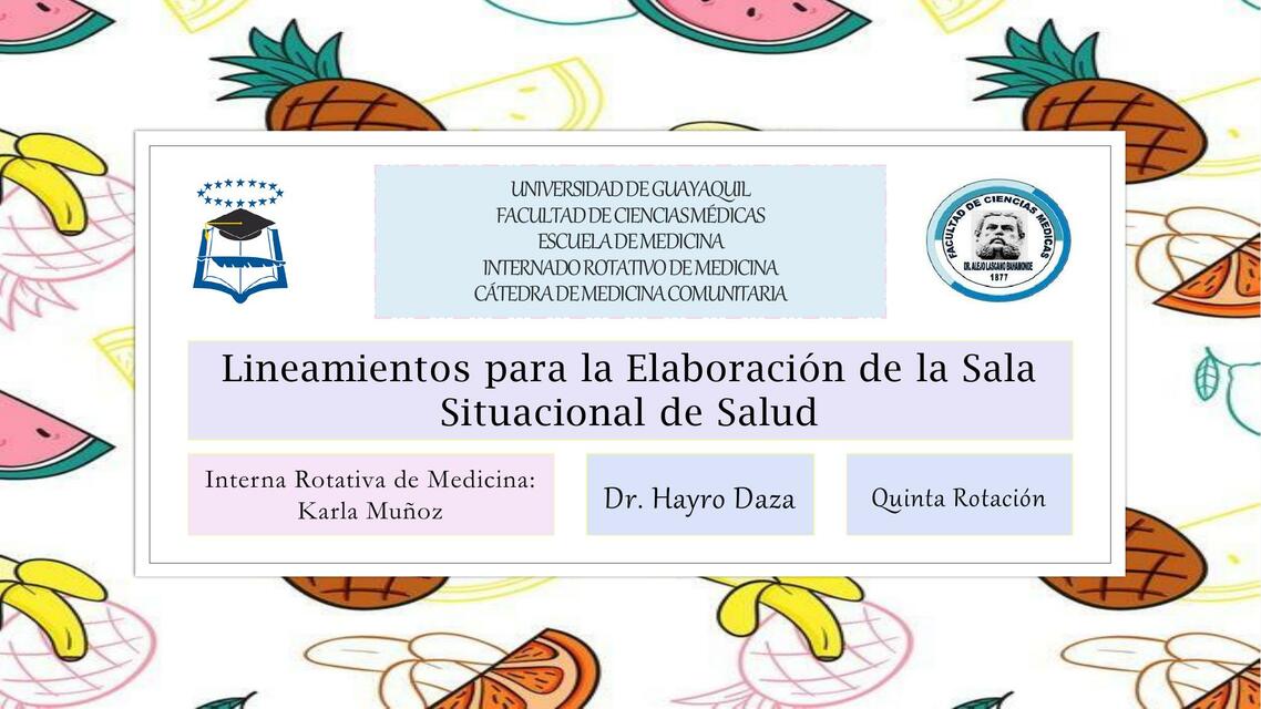 Lineamientos de la Sala Situacional de Salud