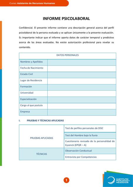 Informe Psicolaboral 