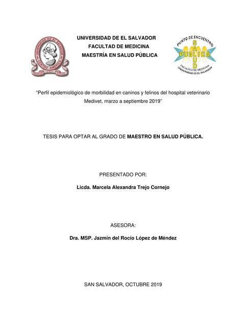 Perfil Epidemiológico de Morbilidad en Caninos y Felinos