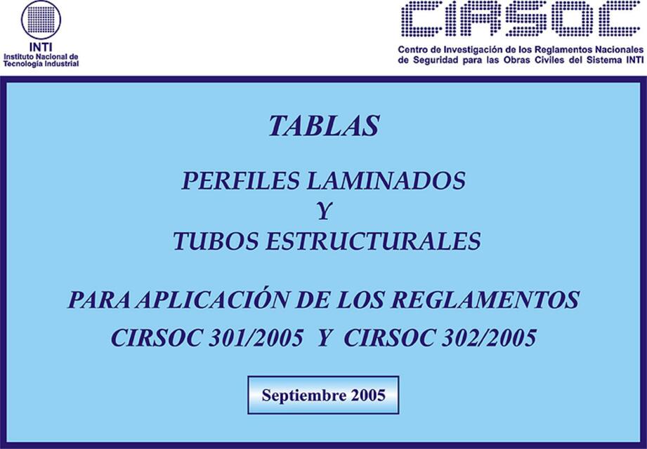 Tabla De Perfiles Cirsoc 301 Y 302 1 Yahayra Vega Udocz 6595