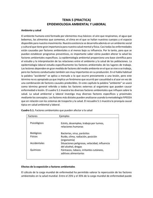 Epidemiologia Ambiental y Laboral