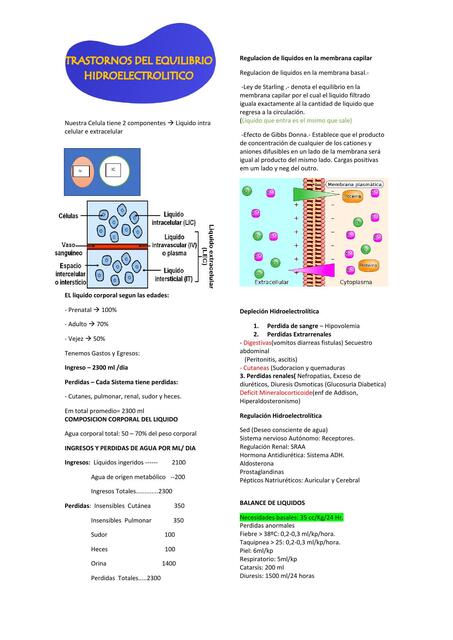 Trastornos del Equilibrio Hidroelectrolítico 
