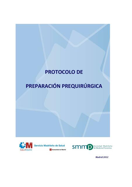 Protocolo Preparación Prequirúgica