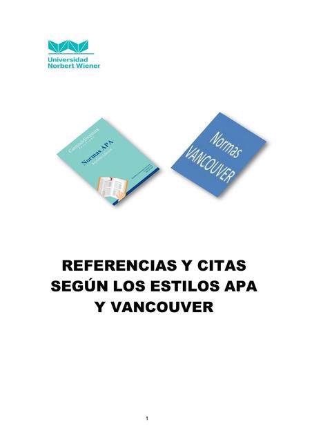 Guía de Redacción de Citas y Referencias APA y Vancouver