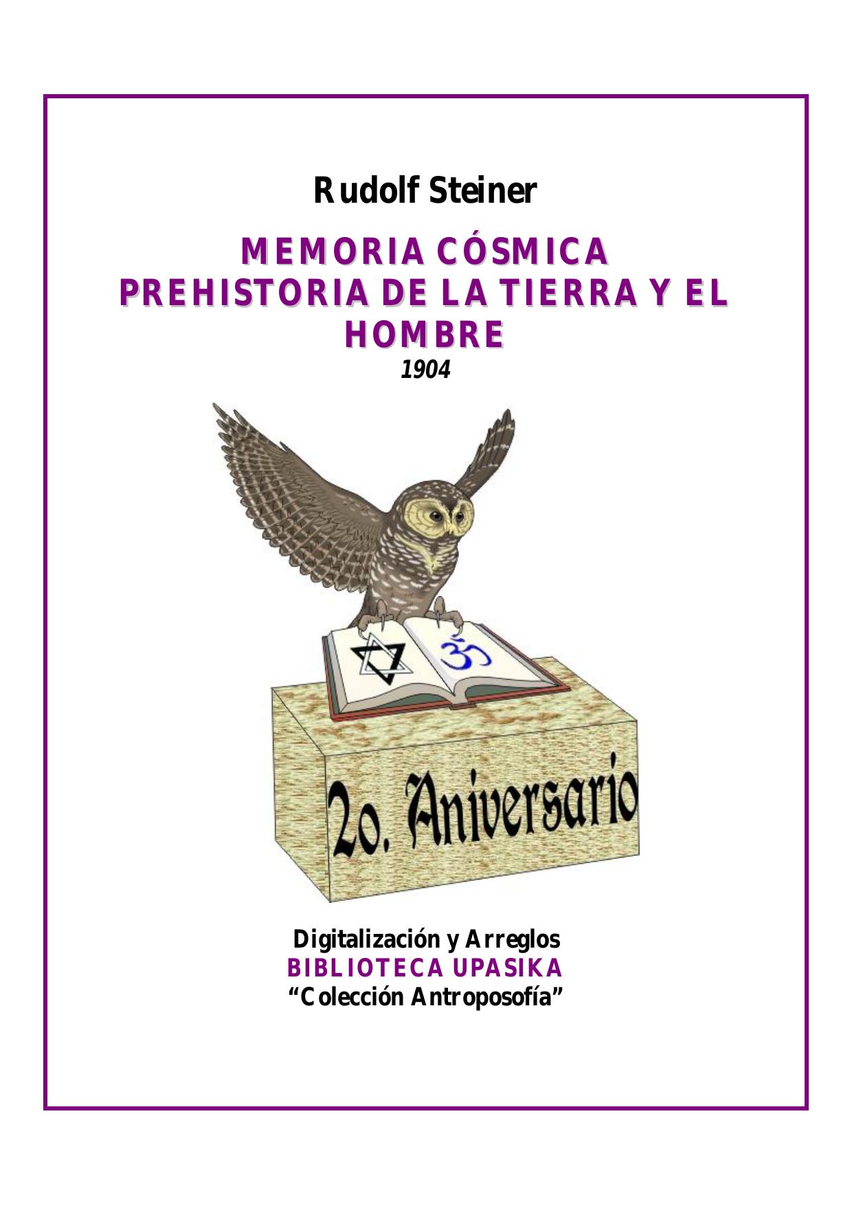 Steiner Rudolf Memoria Cósmica Prehistoria De La Tierra Y El Hombre