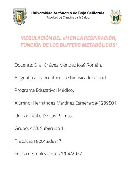 Regulación del pH en la Respiración