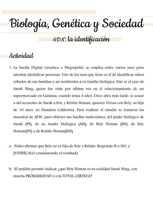 Biología, Genética y Sociedad 10