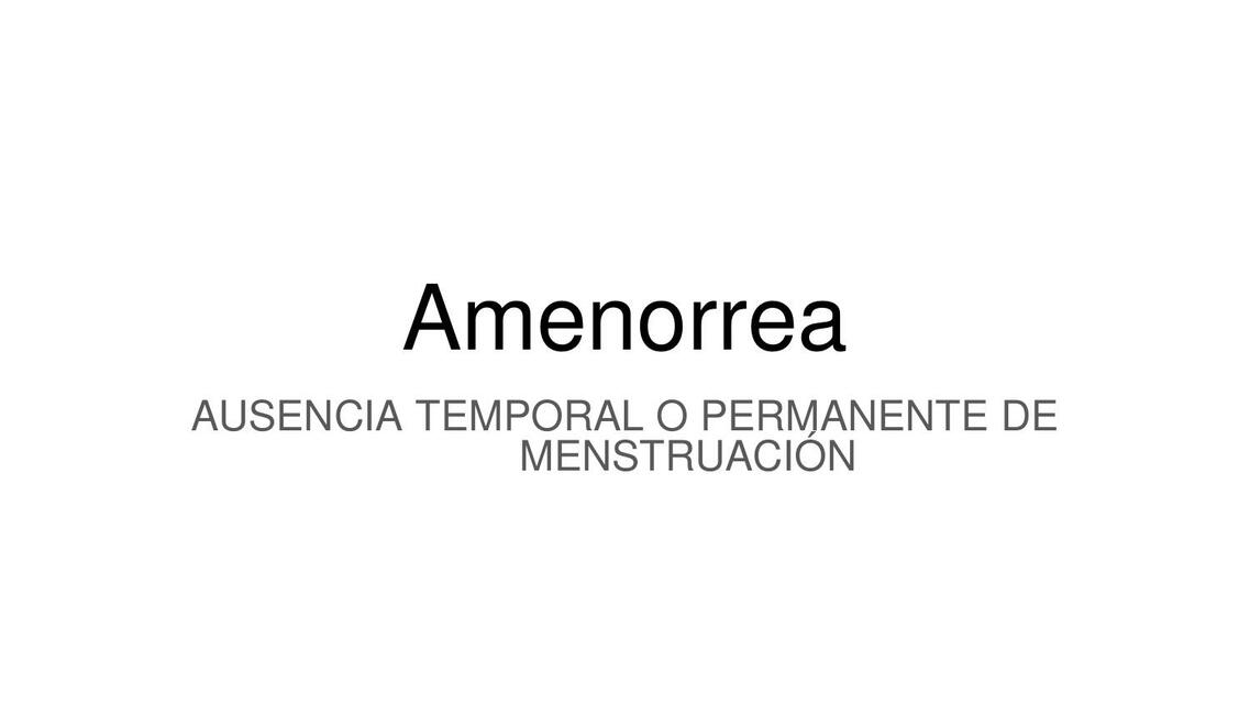 Amenorrea