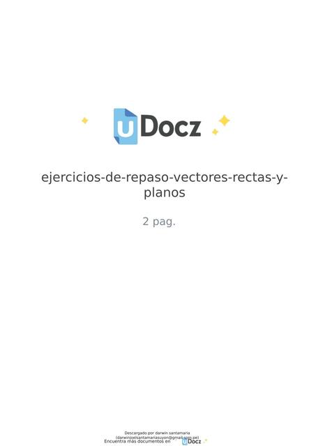 Ejercicios de Repaso Vectores, Rectas y Planos 