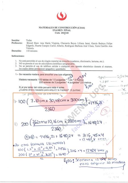 Examen Final de Construcción Solución