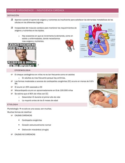 Choque Cardiogénico - Insuficiencia Cardiaca