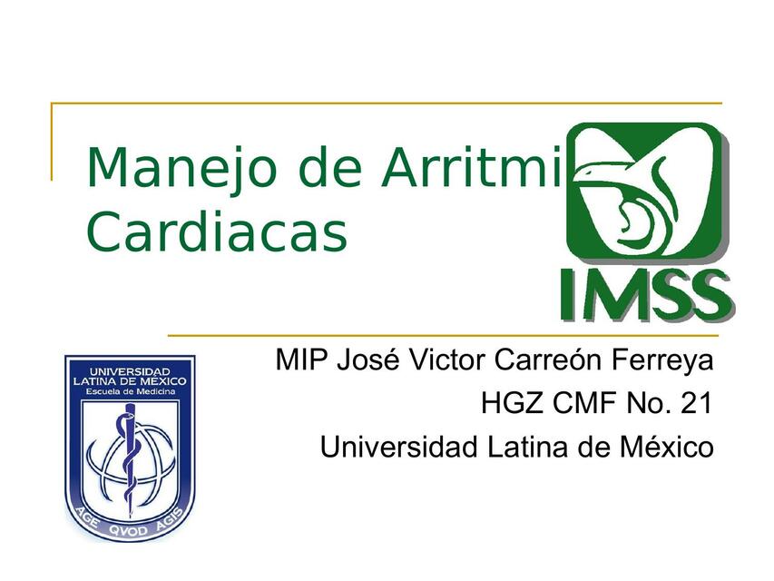 Manejo de Arritmias Cardiacas