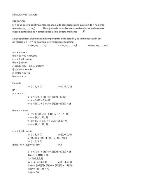 Espacios Vectoriales 