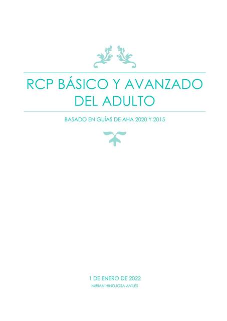 RCP Básico y Avanzado del  adulto