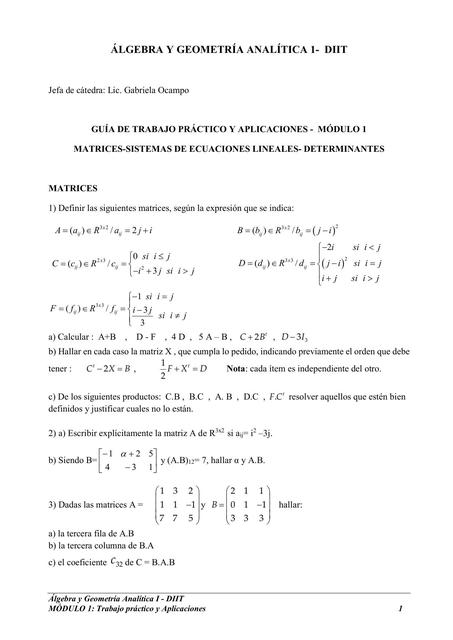 Matrices, Sistemas de Ecuaciones Lineales y Aplicaciones