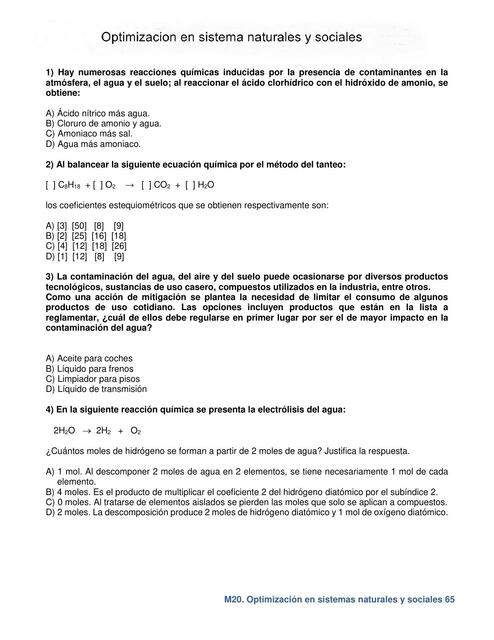 Optimización en recursos naturales y sociales 