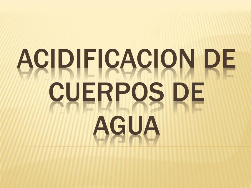 Acidificación de Cuerpos de Agua