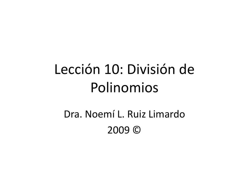 División de Polinomios