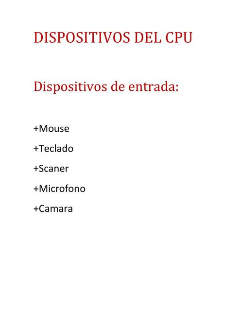 Dispositivos del CPU 