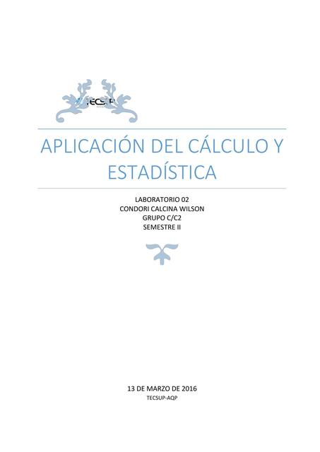 Aplicaciones del Cálculo y Estadística