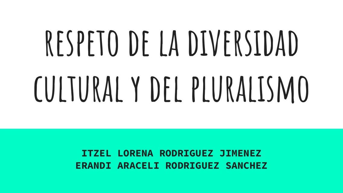 Diversidad y Pluralismo