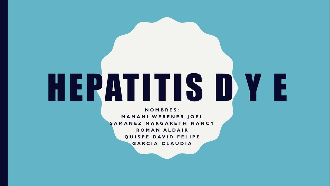 Hepatitis D y E