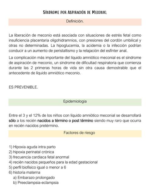 Síndrome por Aspiración de Meconio