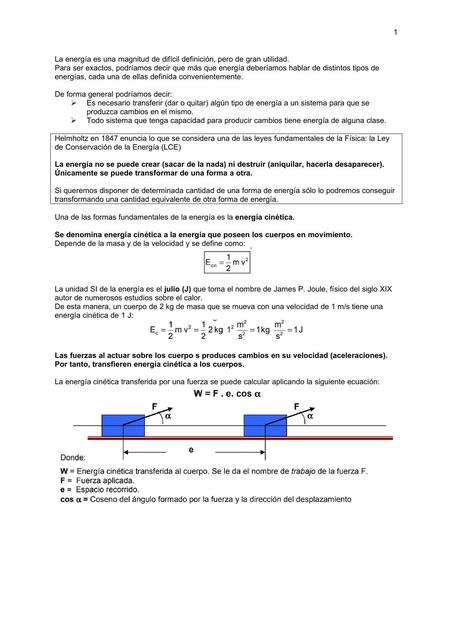 Energía y Cinética