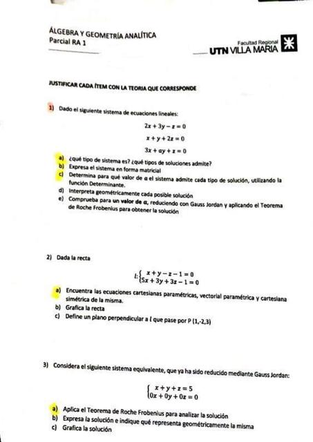 Práctica de Álgebra y Geometría Analítica