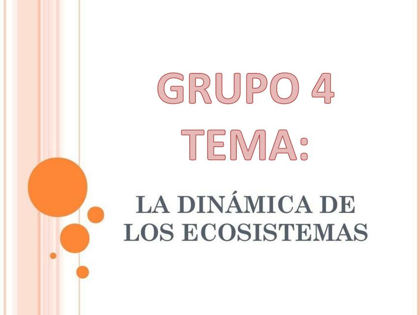 La Dinámica de los Ecosistemas 