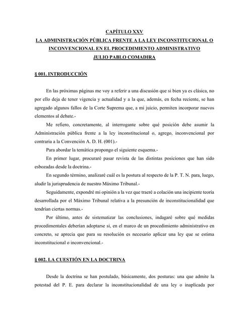 Administración Pública frente a la ley Comadira