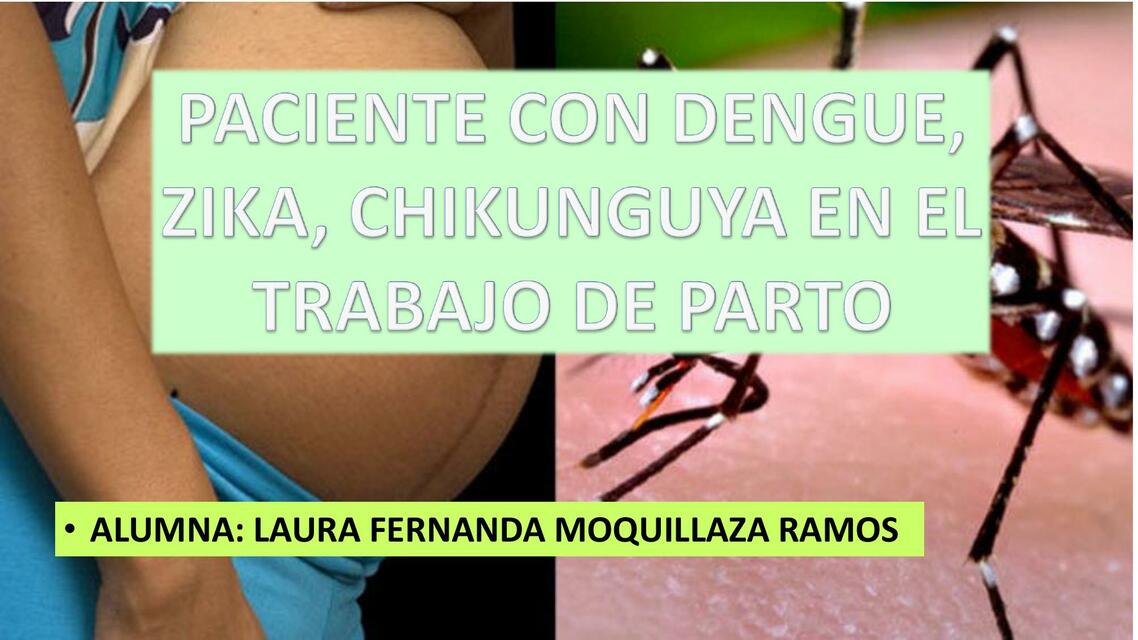 Paciente con Dengue, Zika, Chikunguya en el Trabajo de Parto 