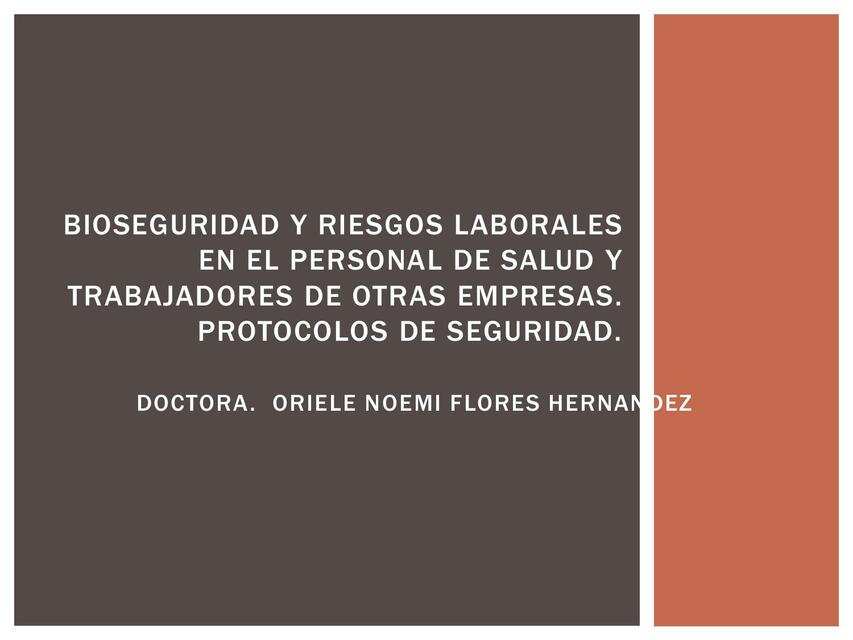 Bioseguridad y Riesgos Laborales en el Personal de Salud