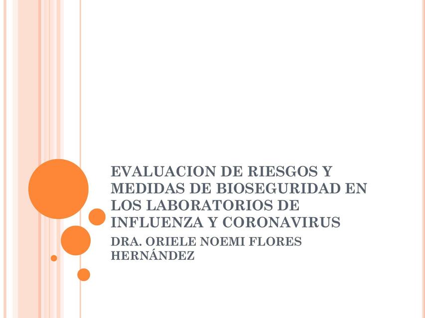 Evaluación de Riesgos y Medidas de Bioseguridad en Laboratorios de Influenza y Coronavirus