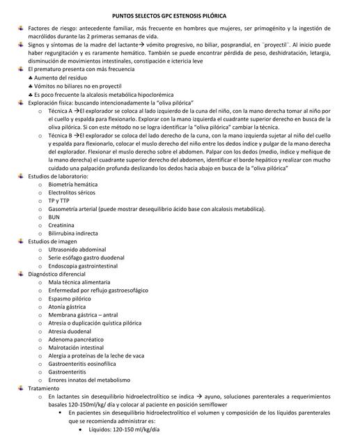 Puntos Selectos GPC Estenosis Pilórica