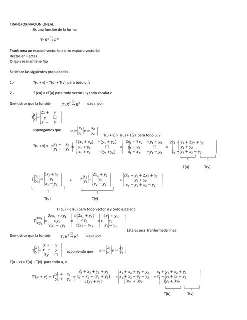 Transformación lineal