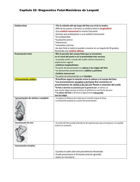 Diagnóstico Fetal- Maniobras de Leopold 