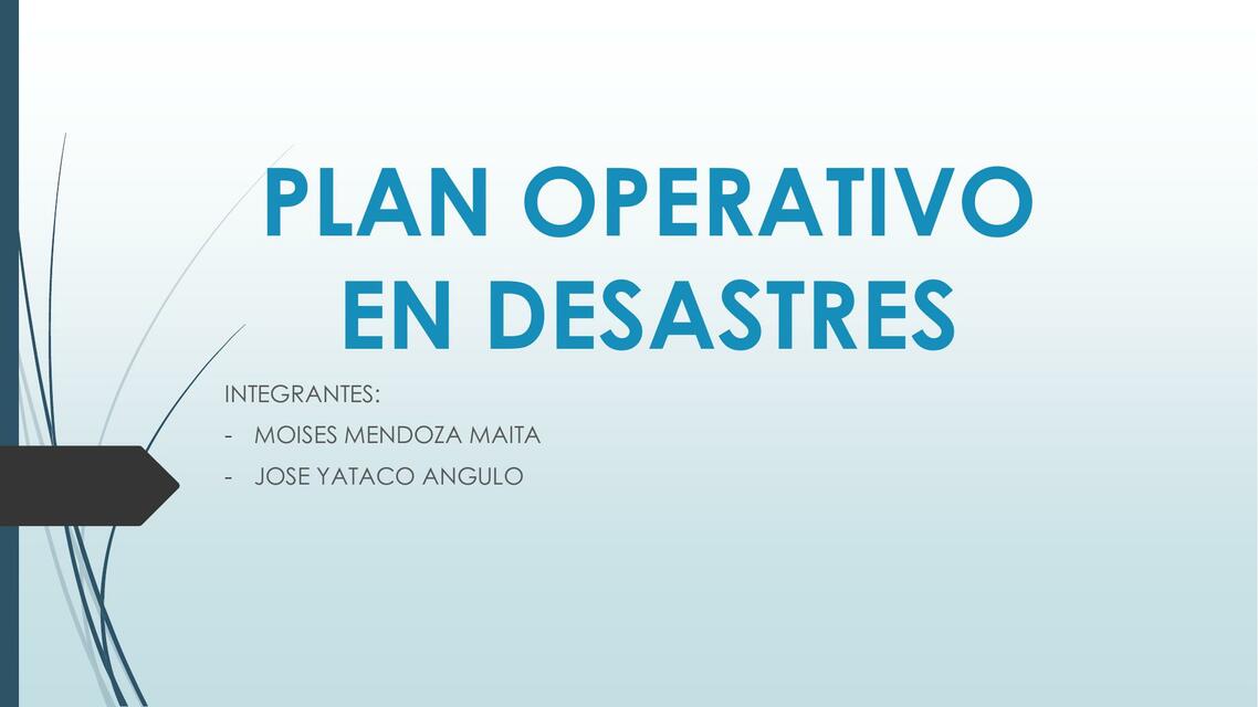 Plan Operativo en Desastres