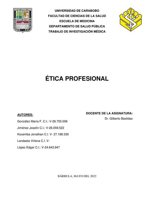 Ética Profesional Monografía