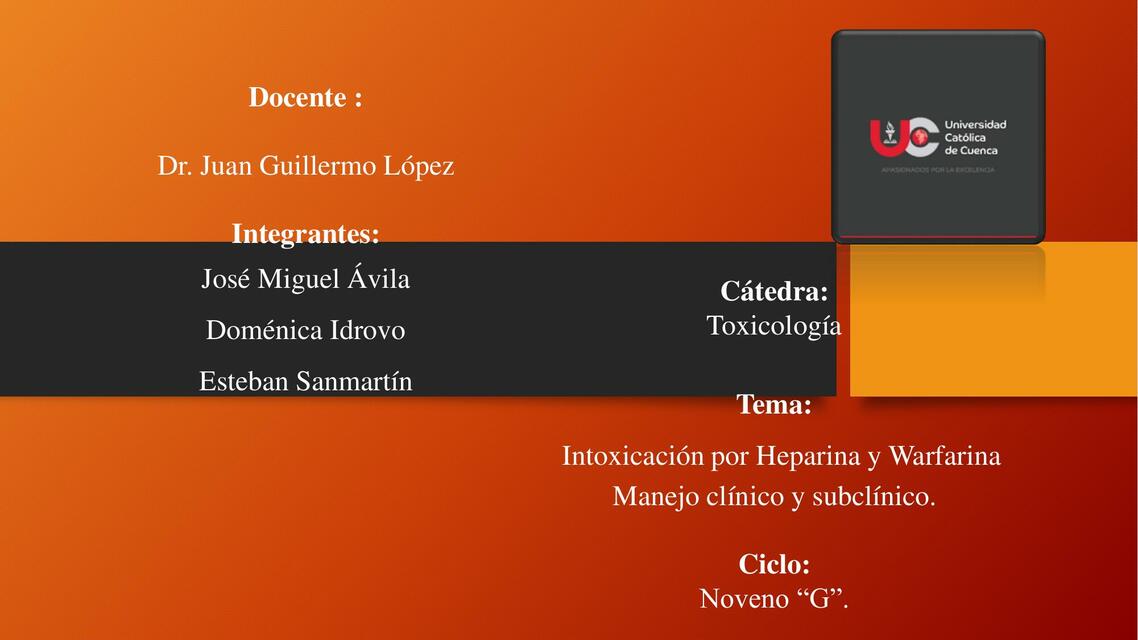 Intoxicación por warfarina manejo - Farmacología 