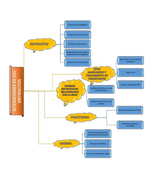 Mapa conceptual de alteraciones de los eritrocitos