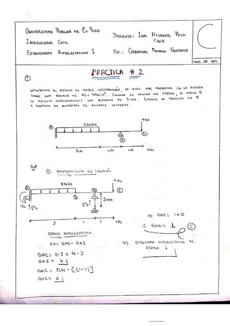 Practica 2 Estructuras Hiperestáticas