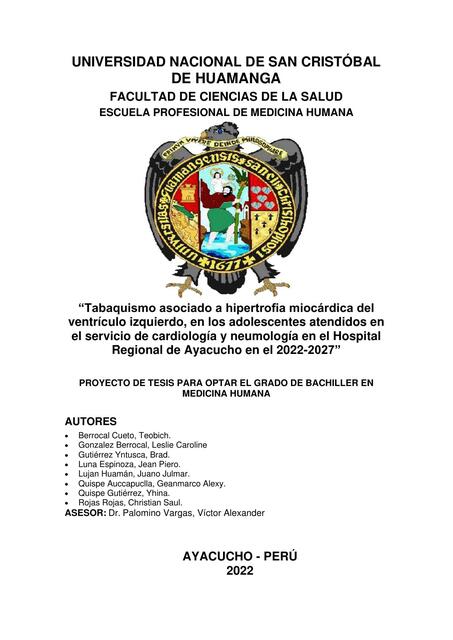 TABAQUISMO ASOCIADO A HIPERTROFIA MIOCÁRDICA DEL VENTRÍCULO IZQUIERDO