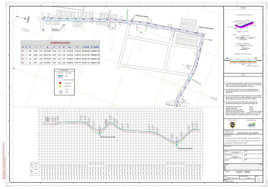 Plano de Diseño Geométrico Cll San Onofre